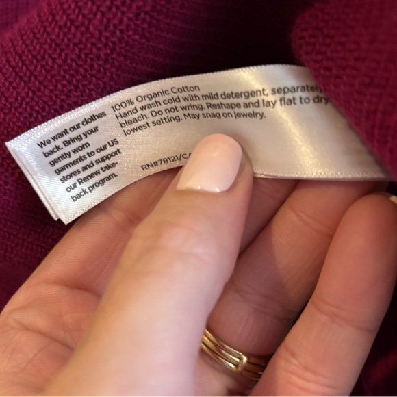 ❗️FINAL❗️Eileen Fisher Berry Sweater V-Neck XS Organic Cotton - Picture 5 of 5